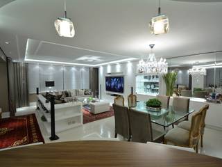 Living classico em tons neutros, marli lima designer de interiores marli lima designer de interiores Salon classique