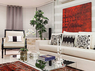 Living em Preto Branco e Cinza, marli lima designer de interiores marli lima designer de interiores Modern living room