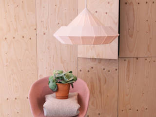 Studio Snowpuppe origami handgevouwen lampen en de nieuwe houten lampen collectie, Snowpuppe Snowpuppe Living room