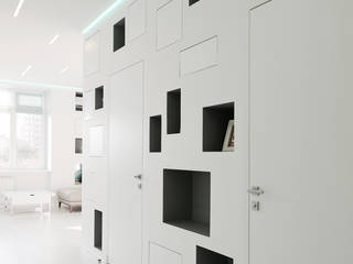 Квартира на Мосфильме, Kerimov Architects Kerimov Architects Minimalist corridor, hallway & stairs