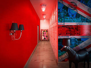 Квартира в стиле поп-арт, Студия дизайна интерьера Маши Марченко Студия дизайна интерьера Маши Марченко Modern corridor, hallway & stairs
