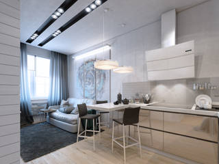apartment of 35 sq.m., Entalcev Konstantin Entalcev Konstantin Industrial style kitchen