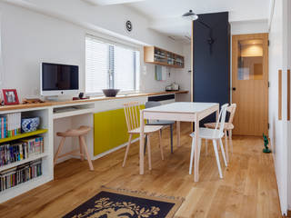 A residence in Shibuya, sorama me Inc. sorama me Inc. Eclectic style dining room