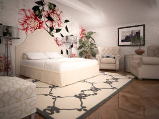 Спальная в стиле винтаж, Инна Меньшикова Инна Меньшикова クラシカルスタイルの 寝室