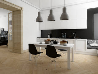 Mieszkanie, Katowice, Wita Stwosza, musk collective design musk collective design Minimalist kitchen