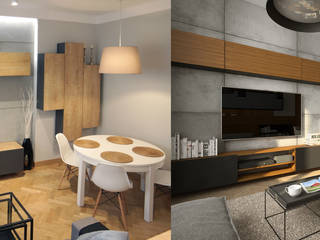 77 metrowe mieszkanie w kamienicy w Krakowie, AvoCADo AvoCADo 现代客厅設計點子、靈感 & 圖片