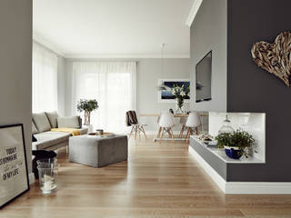 Apartament w Krakowie o powierzchni 113 m, AvoCADo AvoCADo Scandinavian style living room