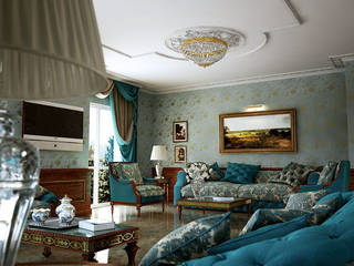 Dining and Living Room, 3D Render&Beyond 3D Render&Beyond Classic style living room