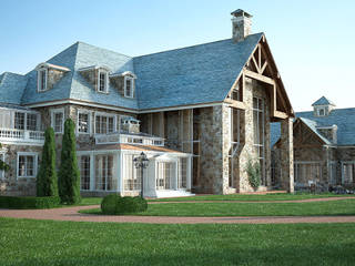 Esterni Villa in pietra, 3D Render&Beyond 3D Render&Beyond Case in stile rustico