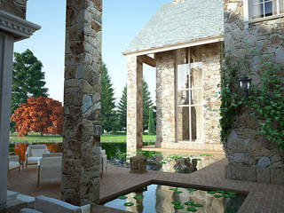 Esterni Villa in pietra, 3D Render&Beyond 3D Render&Beyond Case in stile rustico