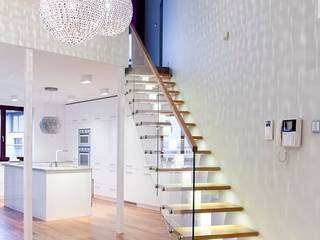 Apartament z widokiem na Wawel , Tarna Design Studio Tarna Design Studio Pasillos, vestíbulos y escaleras de estilo minimalista