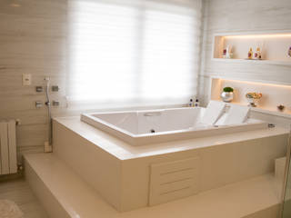 CASA EM CONDOMÍNIO, Joana & Manoela Arquitetura Joana & Manoela Arquitetura Kamar Mandi Modern Bathtubs & showers