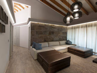 Casa Cuernavaca, kababie arquitectos kababie arquitectos Rustic style living room