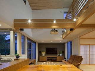 太宰府の家, 那波建築設計 NABA architects 那波建築設計 NABA architects Modern Living Room