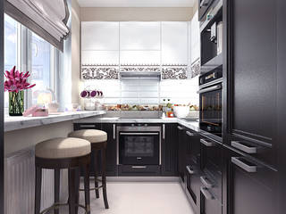 Перепланировка в 3х комнатной панельной чешке, Your royal design Your royal design Eclectic style kitchen