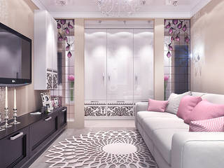 Перепланировка в 3х комнатной панельной чешке, Your royal design Your royal design ミニマルデザインの リビング