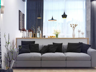 3-к квартира "Немецкая деревня", OnePlace studio interior design OnePlace studio interior design Minimalistische Wohnzimmer