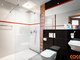 Męska łazienka, COCO Pracownia projektowania wnętrz COCO Pracownia projektowania wnętrz Industrial style bathroom