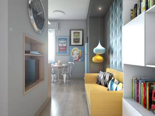 Appartamento 30mq Quartu S.Elena (Ca), Studio 7sei Studio 7sei 现代客厅設計點子、靈感 & 圖片