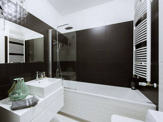 Biało- czarny styl, Urządzamy pod klucz Urządzamy pod klucz Modern style bathrooms