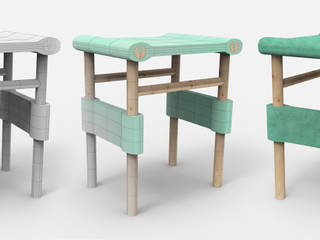 PLURAL PAPERS - STOOL, Sarah Augé Sarah Augé Estudios y bibliotecas de estilo minimalista