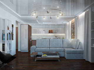Двухкомнатная квартира для холостяка, Center of interior design Center of interior design Eclectic style living room