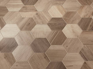 Hexagon Wood, The Baked Tile Company The Baked Tile Company Moderne Wohnzimmer
