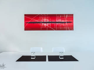 Tableau contemporain rouge et "Pixel" -Projet N°107, Clonik Art Clonik Art Other spaces