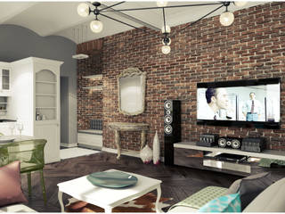 Mieszkanie z charakterem w IX-wiecznej kamienicy, 2k architektura 2k architektura Eclectic style living room