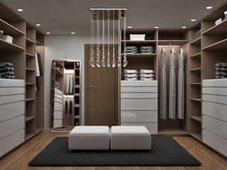 Recamara y Vestidor Moderno, Citlali Villarreal Interiorismo & Diseño Citlali Villarreal Interiorismo & Diseño Modern Dressing Room