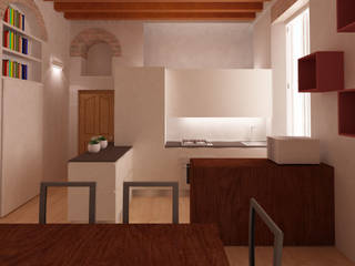 MOLTIPLICARE GLI SPAZI IN ORIZZONALE E VERTICALE, Azzurra Lorenzetto Azzurra Lorenzetto Eclectic style kitchen