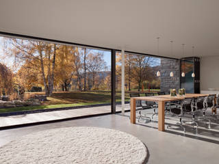 Glas-Faltwand am Herrenhaus, Solarlux GmbH Solarlux GmbH Balcone, Veranda & Terrazza in stile moderno