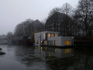 Hausboot am Eilbekkanal Hamburg, DFZ Architekten DFZ Architekten Casas de estilo clásico