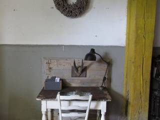 Brocante Franse antieke tafel, wit, Were Home Were Home Rustic style dining room