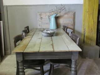 Eet/werktafel met sloophouten blad, Were Home Were Home Rustic style dining room