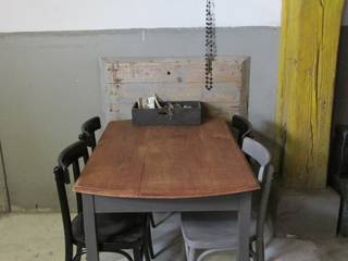 Oude tafel als eettafel of bureau, Antraciet, Were Home Were Home Ruang Studi/Kantor Gaya Rustic