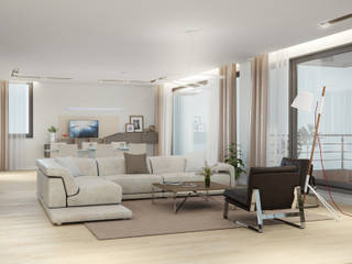 Квартира в жилом комплексе AQUAMARINE, Center of interior design Center of interior design Scandinavian style living room