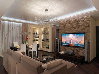 4-х комнатная квартира на ул. Шипиловская в Москве, Aledoconcept Aledoconcept Modern living room