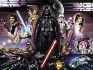 Star Wars Photomural 'Darth Vader Collage' ref 8-482, Paper Moon Paper Moon Modern Walls and Floors