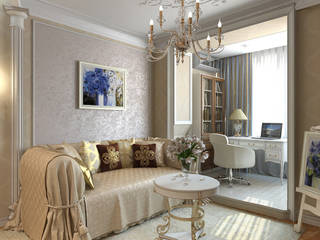 Однокомнатная квартира на ул. Удальцова в Москве, Aledoconcept Aledoconcept Classic style living room