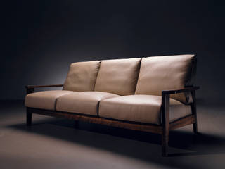 LEATHER SOFA 3P, Moon studio Moon studio Phòng khách