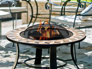 Trieste with grill La Hacienda Mediterranean style garden Fire pits & barbecues