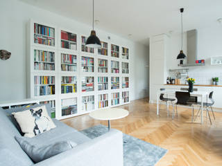 52m, Kamionek, Wwa, dziurdziaprojekt dziurdziaprojekt Scandinavian style living room