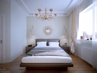 Дизайн спальни в стиле "Неоклассика" в ЖК "Екатеринодар" (Краснодар), Студия интерьерного дизайна happy.design Студия интерьерного дизайна happy.design Classic style bedroom