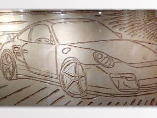 Porsche 911 Carved Wall Art, Carved Wall Art Carved Wall Art Các phòng khác Gỗ thiết kế Transparent