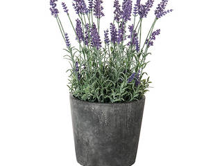 SIA HOME FASHION - LAVENDER IN A GREY POT Silk Petal Ruang Keluarga Gaya Rustic Accessories & decoration