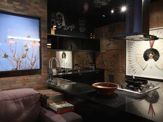 STUDIO BLACK, STUDIO ANDRE LENZA STUDIO ANDRE LENZA Industrial style kitchen Cabinets & shelves