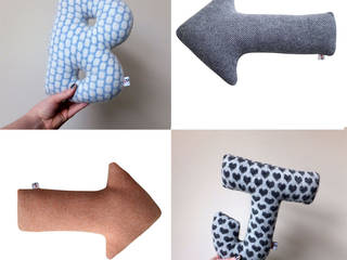 Knitted Arrow Cushions/Letter Cushions , Bob&John Knitwear Bob&John Knitwear Habitaciones modernas