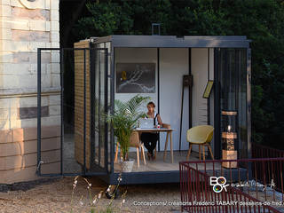 Un CUBE dans mon jardin, Frédéric TABARY Frédéric TABARY Giardino moderno Gazebi & Serre