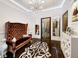 Дизайн интерьера квартиры, ЖК GOLDEN PARK, ELIZABETH STUDIO DESIGN ELIZABETH STUDIO DESIGN 現代風玄關、走廊與階梯